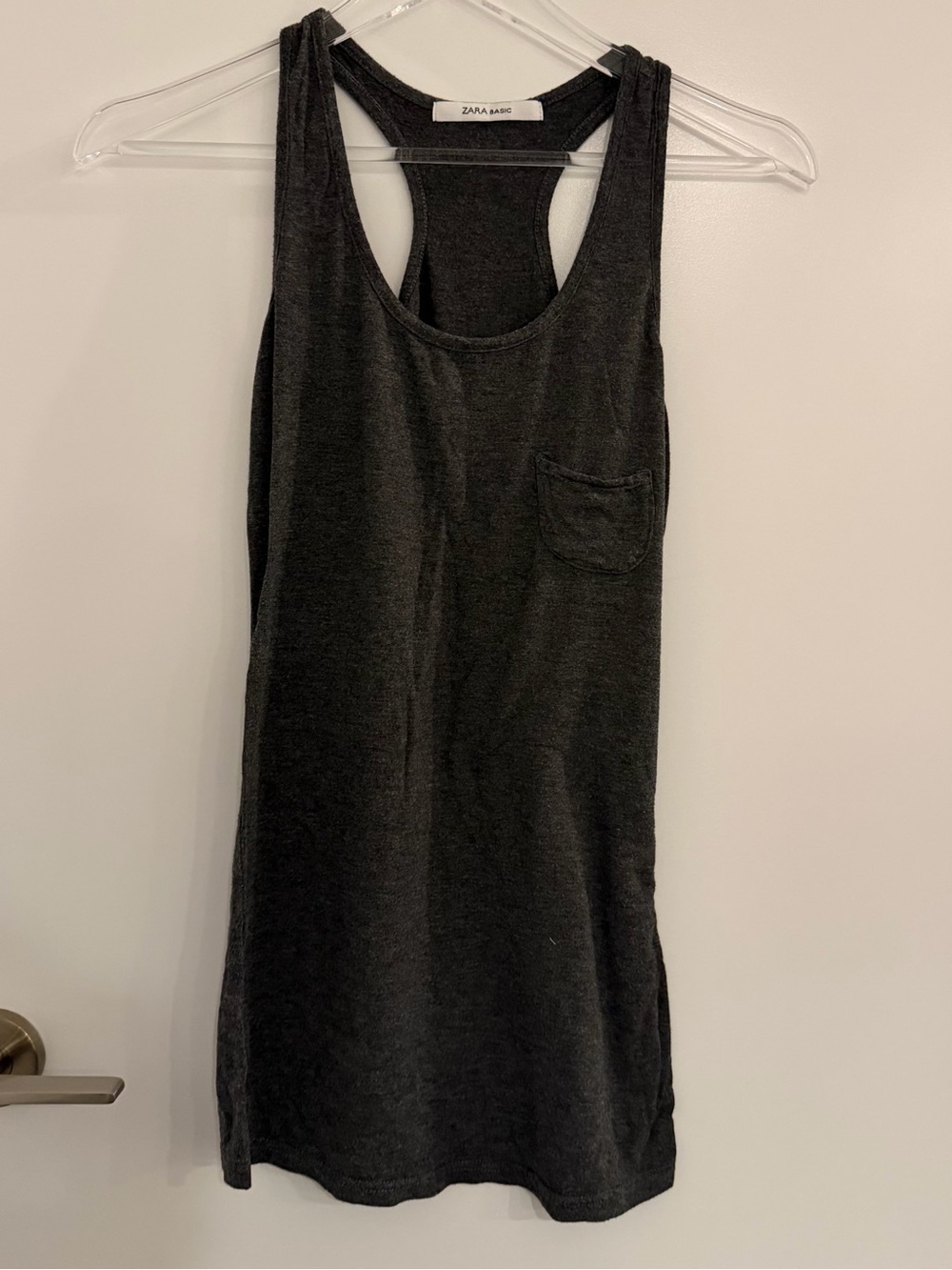 Zara Dark Grey Racerback Long Tank